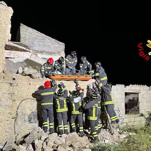 Solaio crollato in una casa diroccata a Nuoro<br />&copy; Vigili del Fuoco