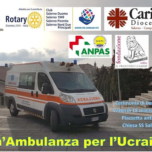 Da Caggiano ambulanza rianimativa per l'Ucraina: «Adatta per scenari di guerra»