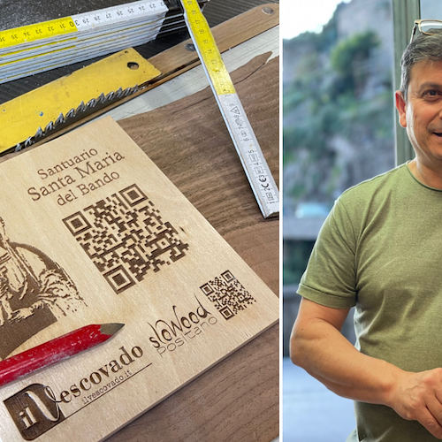 Da Positano la promozione del Santuario di Santa Maria del Bando di Atrani: un nuovo sito e una mattonella “SloWood” con il QR code