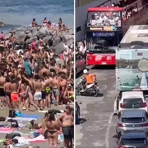 rissa in spiaggia e traffico in tilt per auto sui marciapiedi<br />&copy; rissa in spiaggia e traffico in tilt per auto sui marciapiedi