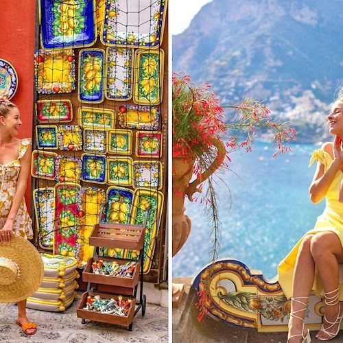 Dominika Trzaska la travel blogger "The Blonde Flamingo" innamorata di Positano e della Costa d'Amalfi