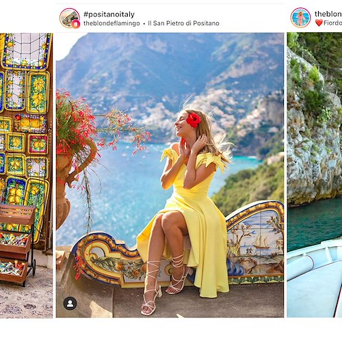 Dominika Trzaska la travel blogger "The Blonde Flamingo" innamorata di Positano e della Costa d'Amalfi