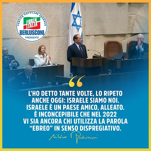 Elezioni, Berlusconi: «Israele siamo noi, è un Paese amico e alleato. Cori antisemiti vergogna intollerabile»