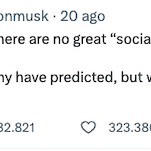 Profilo X(Twitter) Elon Musk<br />&copy; Elon Musk's X