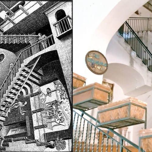 Escher ha rappresentato Amalfi nell’opera “Relatività”? La scoperta di Scognamiglio e Amato