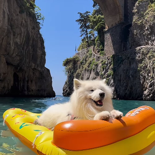 "Felix The Samoyed": il samoiedo più amato del web conquista Positano con le sue foto virali 