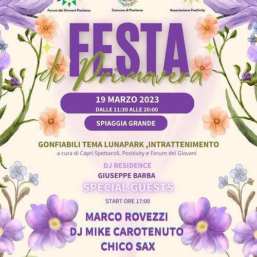 Festa di Primavera a Positano: divertimento e intrattenimento sulla Spiaggia Grande