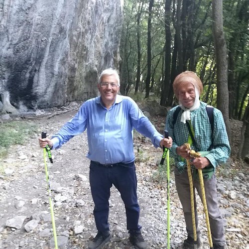 Filippo Civale sull'Avvocata con il Presidente dell'ordine dei giornalisti Carlo Verna /foto