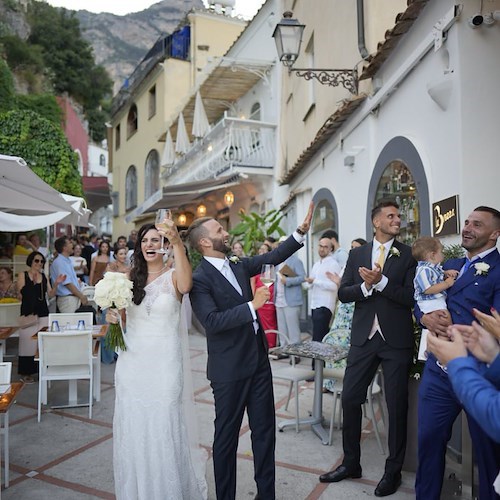 Fiori d'Arancio a Positano per Erica Addabbo e Vincenzo Villani /foto