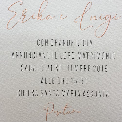Fiori d'arancio per Luigi ed Erika, oggi sposi