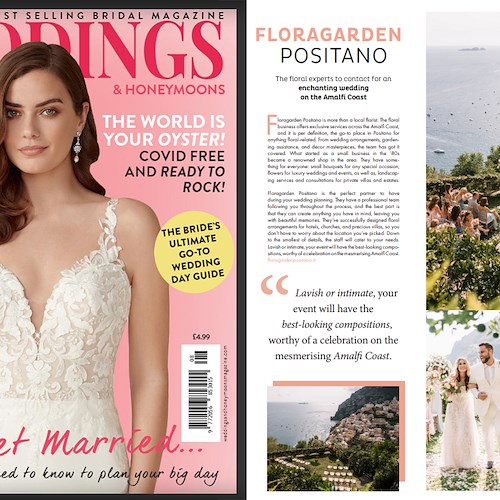 Floragarden Positano protagonista sul numero di agosto di Weddings & Honeymoons