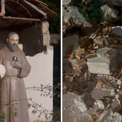 Fuochi d'artificio usati senza criterio, distrutta la cappella di Padre Pio a Maddaloni 