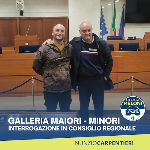 Galleria Minori-Maiori, Cioffi sollecita Carpentieri a presentare interrogazione in consiglio regionale 