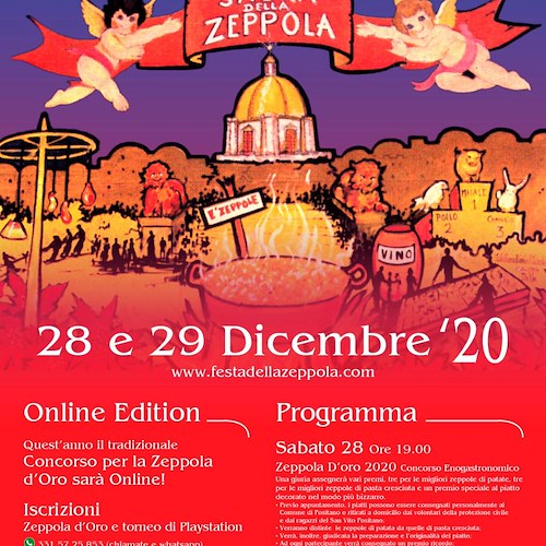 Il Covid-19 non ferma la Sagra del Natale positanese, quest’anno è “Zeppola D’Oro Online Edition” 