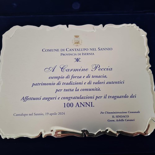 Targa per Carmine Peccia <br />&copy; Comune di Cantalupo nel Sannio
