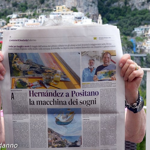 "Il Mattino" dedica una pagina a Hernandez, l'artista cubano innamorato di Positano