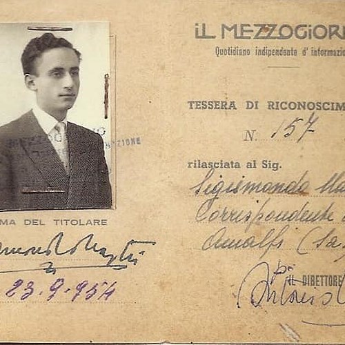 Il ricordo di Sigismondo Nastri dell'alluvione del 25 ottobre 1954 a Maiori 