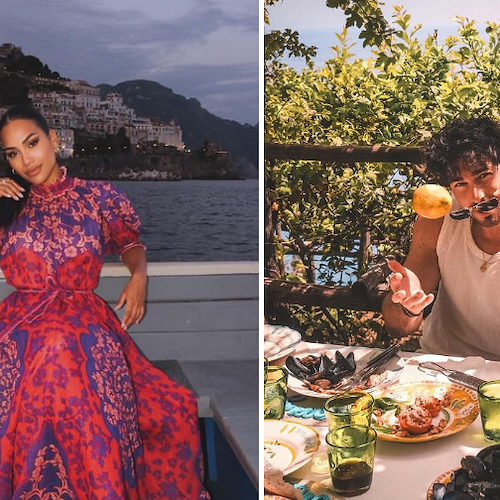 In Costa d'Amalfi la fuga romantica di Luca Vezil e Virginia Stablum: tappa anche a Positano / FOTO 