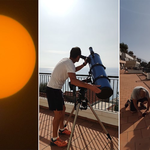In occasione dell'eclissi solare parziale, Fabio Fusco torna a scuola con il suo telescopio