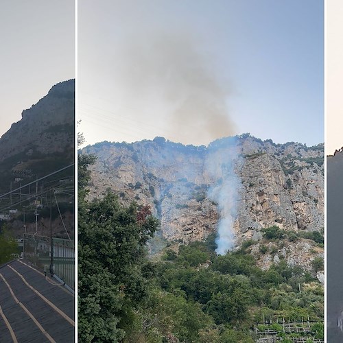 Incendio ad Amalfi tra Vettica e Tovere: torna l'incubo delle fiamme in Costiera Amalfitana