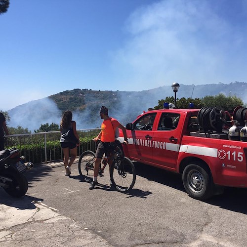 Incendio sulle montagne di Massa Lubrense /Foto /Video