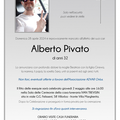 Manifesto funebre di Pivato
