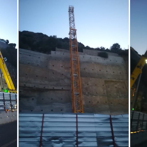 Iniziato l'assemblaggio della gru a Liparlati: sarà alta 80 metri /foto /video