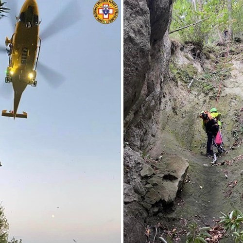 Ischia, donna scivola in un canale alle pendici del monte Epomeo<br />&copy; Soccorso Alpino e Speleologico della Campania - CNSAS