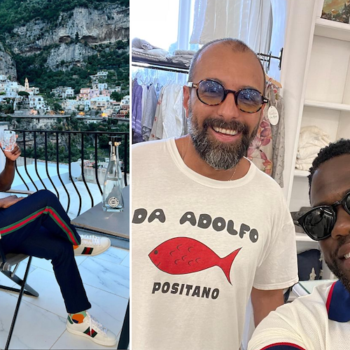 Kevin Hart si rilassa a Positano, per l'attore di Scary Movie e Jumanji shopping da Casa Mastro / FOTO 