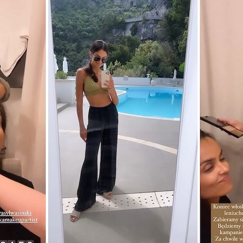 Klaudia El Dursi, la presentatrice di TVN in Costiera Amalfitana per lavoro 