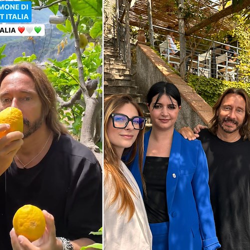 L’artista Bob Sinclar si rilassa tra i limoni di Maiori del Botanico San Lazzaro /foto /video