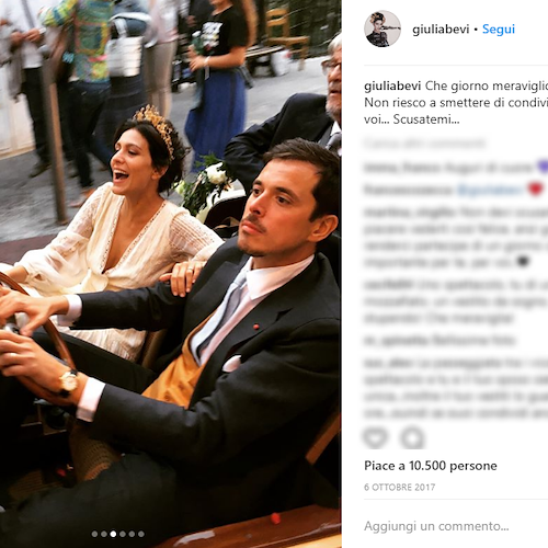 L'attrice Giulia Bevilacqua si rilassa a Positano, a settembre vi coronò il suo sogno d'amore