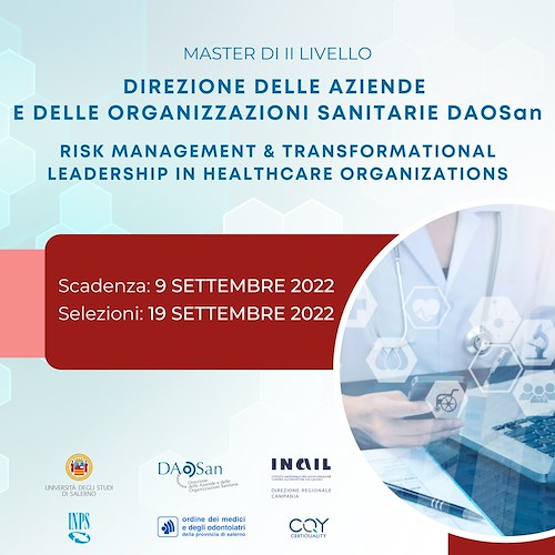L’Università di Salerno forma i futuri dirigenti sanitari, aperte iscrizioni al bando della XVII edizione del master DAOSan