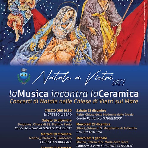 "La Musica incontra la Ceramica": a Vietri sul Mare 7 concerti gratuiti e le riggiole della Natività