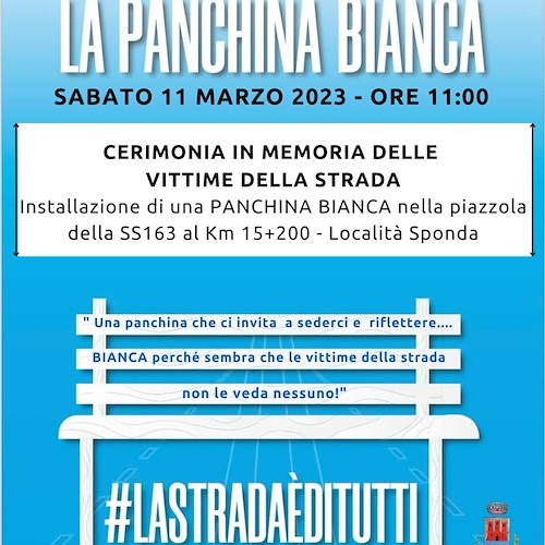 La panchina bianca, a Positano cerimonia in memoria delle vittime della strada