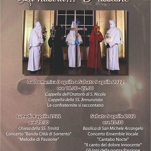 La storia della Settimana Santa, dal 3 al 9 aprile mostre e concerti a Piano di Sorrento 