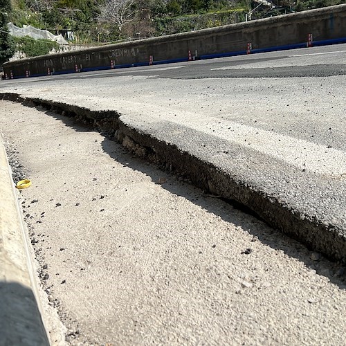 Lavori di ripristino condotta idrica e strada a Praiano non eseguiti a regola d'arte secondo l'Anas /FOTO