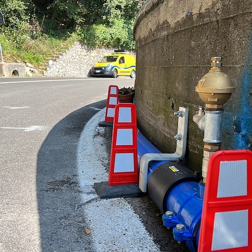 Lavori di ripristino condotta idrica e strada a Praiano non eseguiti a regola d'arte secondo l'Anas /FOTO