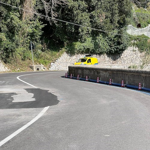 Lavori di ripristino condotta idrica e strada a Praiano non eseguiti a regola d'arte secondo l'Anas /FOTO