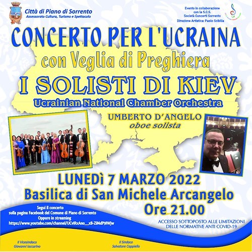 «Le armi devono tacere», a Piano di Sorrento un concerto per l'Ucraina