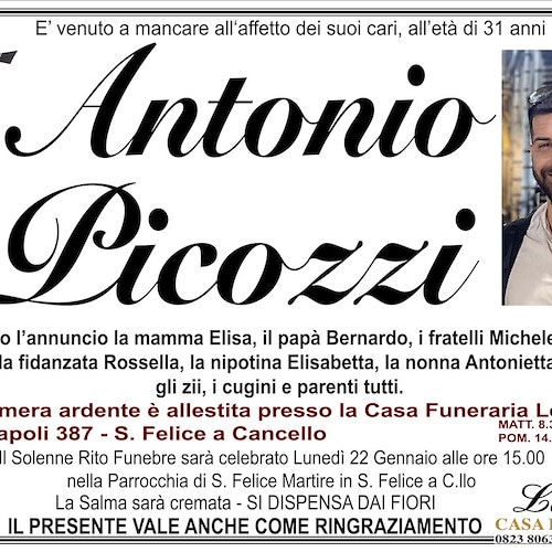 Lutto nel Casertano, il carabiniere Antonio Picozzi muore a soli 31 anni <br />&copy;