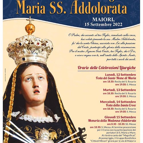 Maiori, 15 settembre il rione Casale dei Cicerali celebra la memoria della Beata Vergine Addolorata con l'accensione della barca