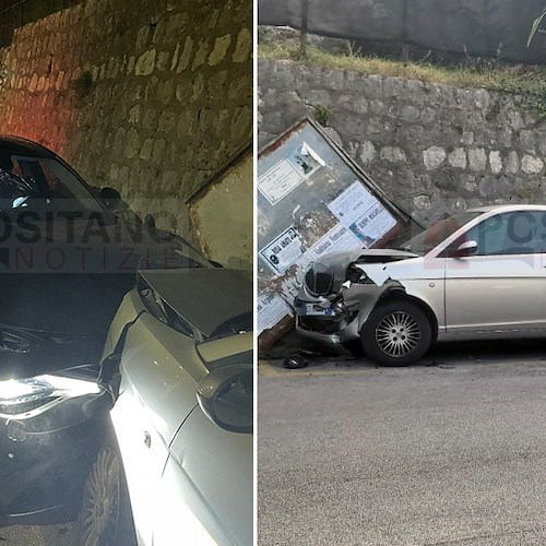 Maiori, colpo di sonno per un automobilista che si schianta contro auto in sosta: illesi due giovani
