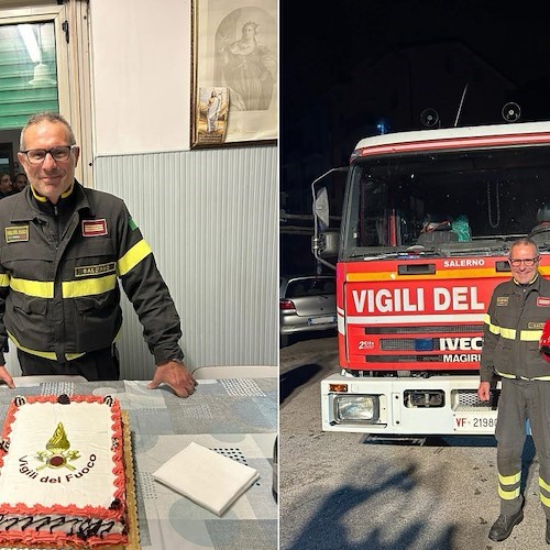 Maiori, dopo 33 anni va in pensione il capo reparto dei Vigili del Fuoco Salvatore Capone
