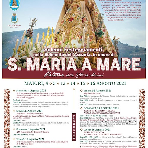 Maiori in festa per S. Maria a Mare, Patrona della Città: ecco il programma 