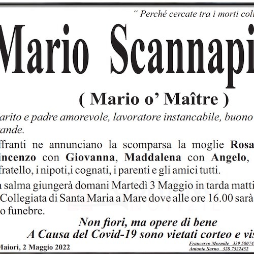 Maiori piange la morte di Mario Scannapieco (Mario 'o Maître)