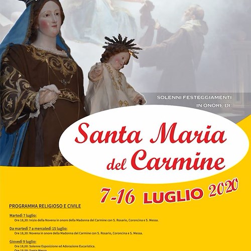 Maiori si accinge a onorare la Madonna del Carmine, 16 luglio la Santa Messa si trasferisce alla Collegiata