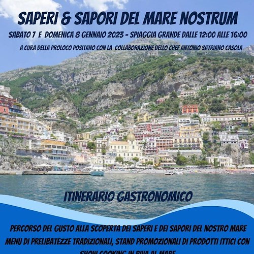 "Mare Folk", 7-8 gennaio itinerario gastronomico sulla Spiaggia Grande di Positano 