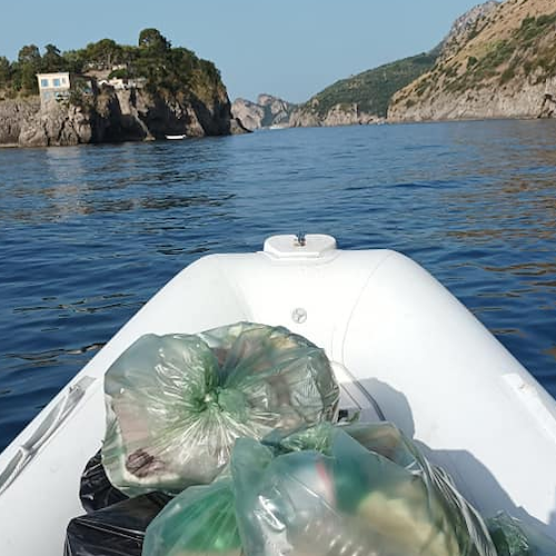 Massa Lubrense, rifiuti spiaggiati a Crappola: Amp Punta Campanella entra in azione contro l'inciviltà 