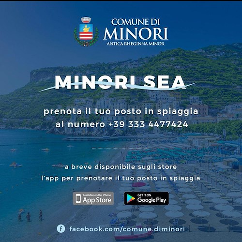 Minori, oggi al via "Piano Spiagge": lanciata l'app di prenotazione "MinoriSea"